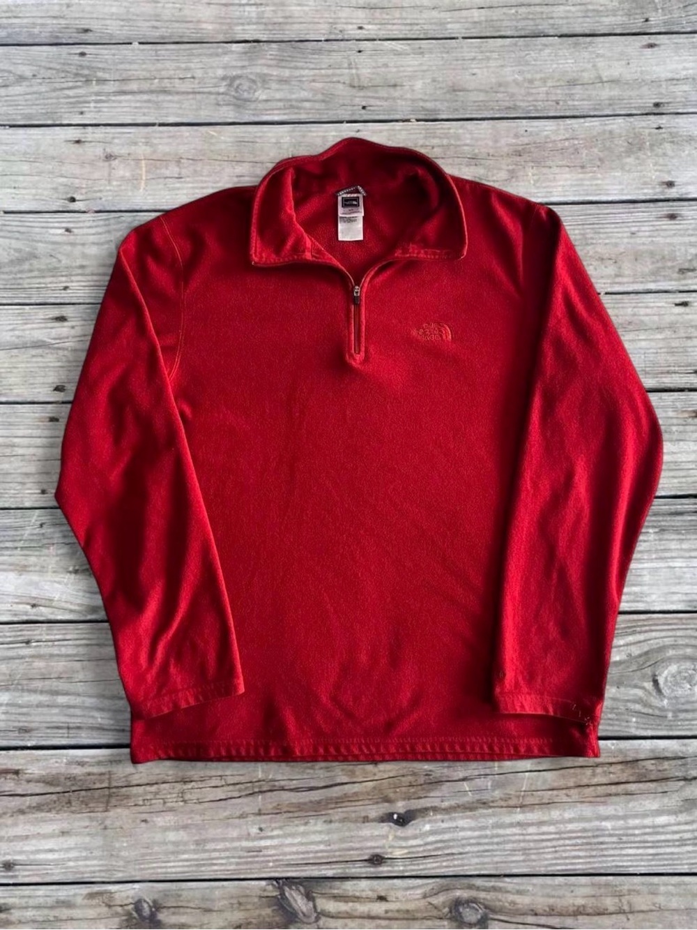 The North Face Men's Red Half-Zip Fleece Pullover